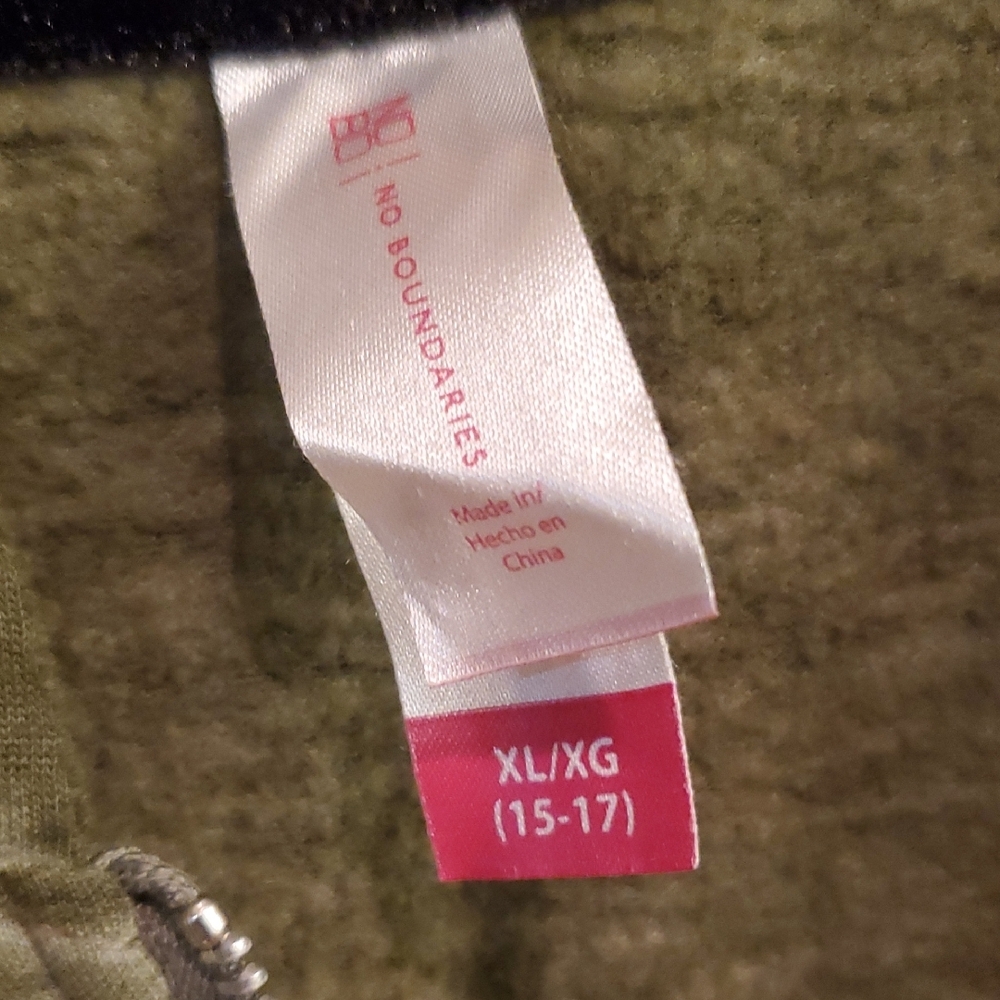 No Boundaries Olive Green Zip-Up Jacket - Picture 2 of 7